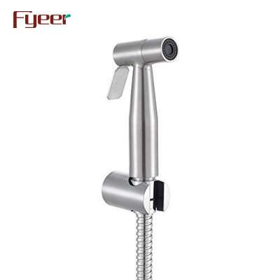 Fyeer 304 Stainless Steel Handheld Bidet Shattaf Spray with flexible hose and holder