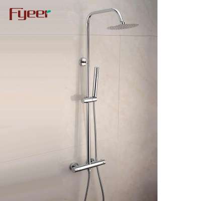 Fyeer New Ultra Thin Shower Head Bathroom Rainfall Thermostatic Shower Mixer