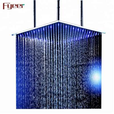 Square Big Stainless Steel Led Rain Ceiling Shower Head