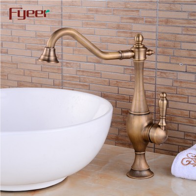 Fyeer Solid Brass Antique Kitchen Faucet