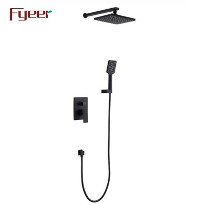 Fyeer Black Bathroom Conceal Shower Set with 8 Inch Shower Head