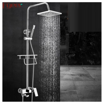 Fyeer Wall Mounted Sliding Rainfall Shower Faucet Set