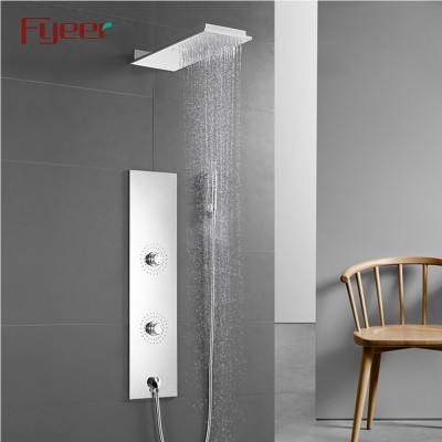 Fyeer Mirror Finishing Stainless Steel Concealed Shower Panel with Four Functions