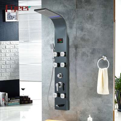 Fyeer Black Digital Shower Panel With LED Light