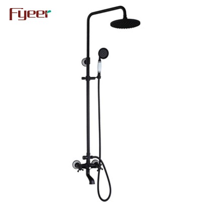 Fyeer European Brass Shower Set in Black