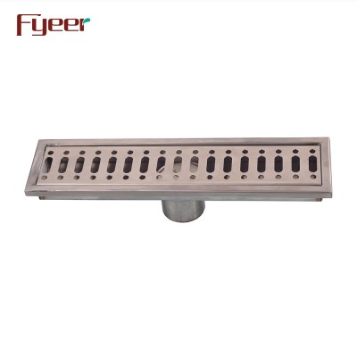 Fyeer 30cm Odor-Resistant Rectangle Stainless Steel Long Floor Drain